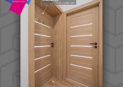 CPL Plus beltéri ajtó és Kaindl vízálló SPC padló Sitkén, JOLA Sárvár kivitelezés