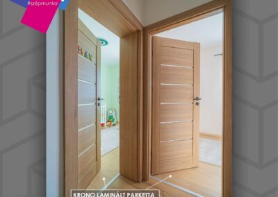 Krono laminált parketta és beltéri ajtó Sitkén, JOLA Sárvár kivitelezés