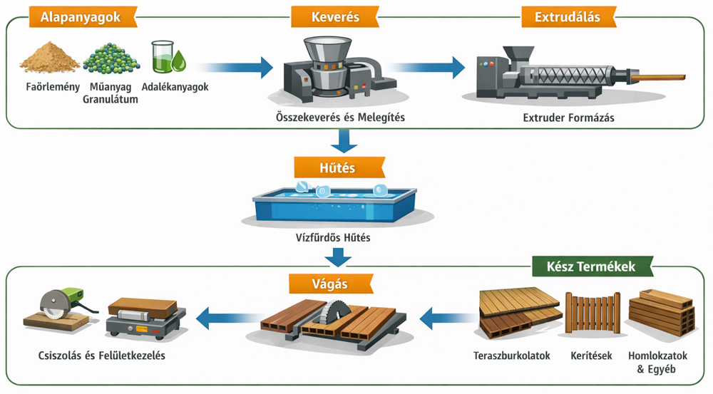 WPC gyártási folyamat