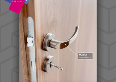 Porto Maestro kilincs beltéri ajtón Győrben JOLA kivitelezésben