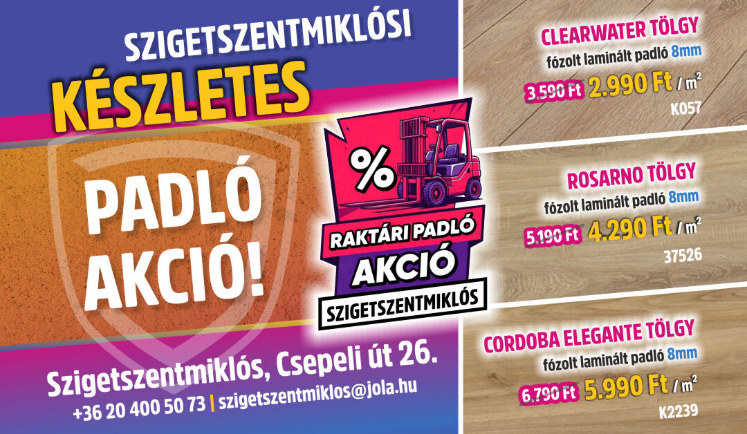 Laminált padlók Készletről, Akciósan!