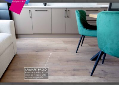 Kaindl Aqua Pro laminált padló Nagykanizsán, 7mm-es típus, Egger szegélyléccel
