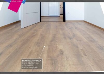 Krono K462 8mm-es laminált padló Egger szegélyléccel, Nagykanizsa